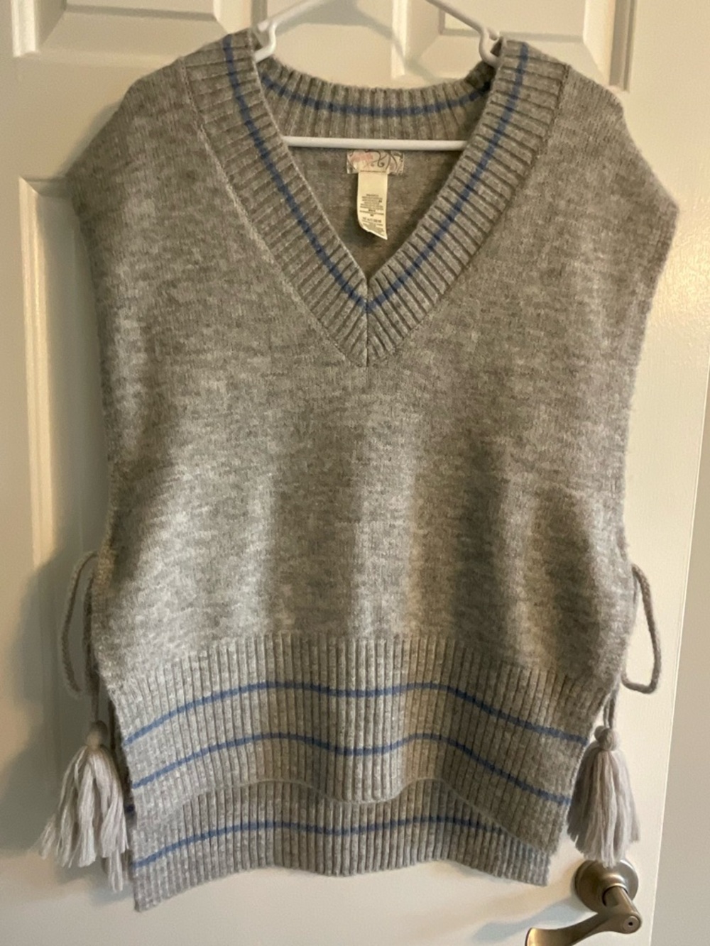 NWOT - FREE PEOPLE All Star Stripe Poncho/Vest - One Size Fits Most - Picture 2 of 13